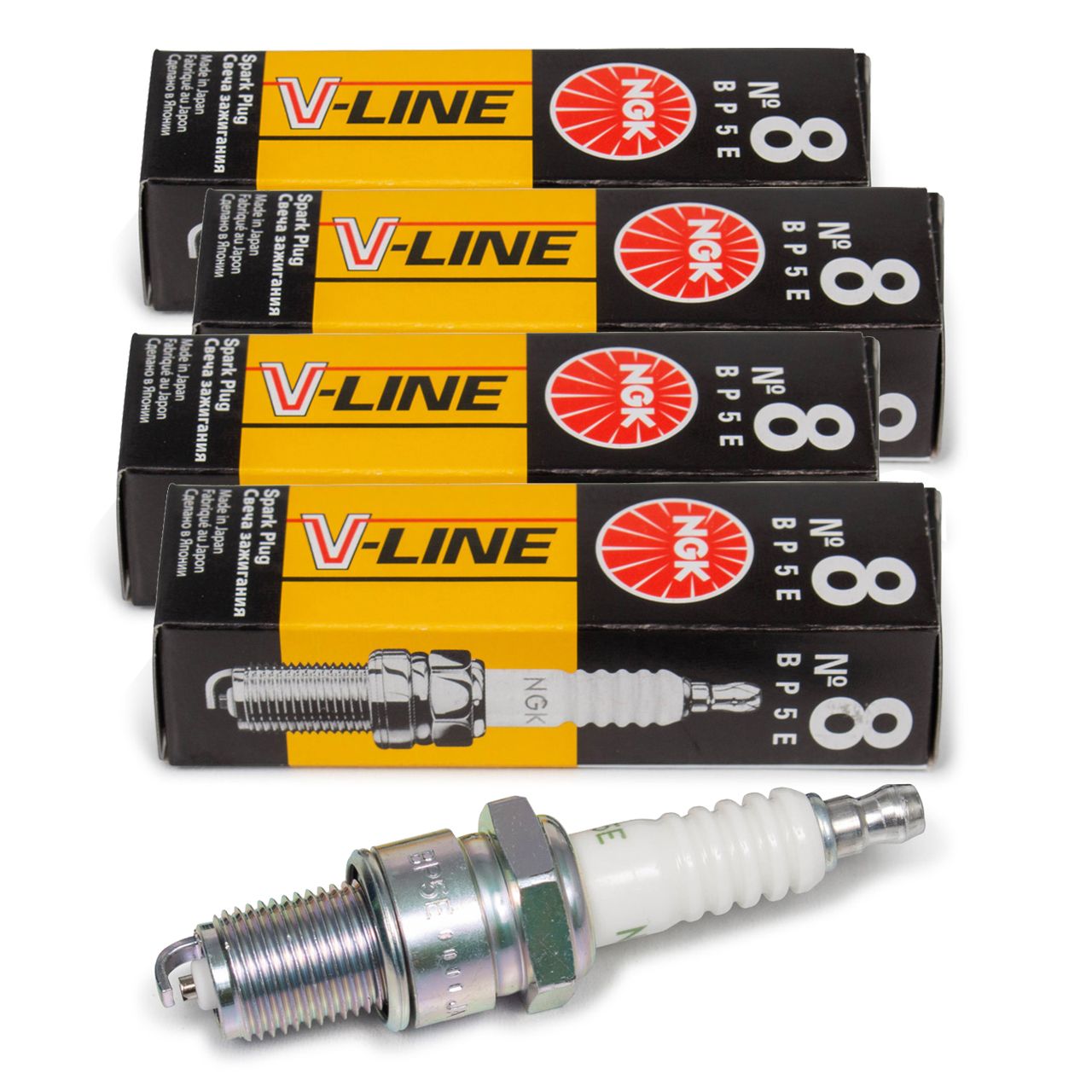 4x NGK 2364 Z&uuml;ndkerze V-LINE 8 f&uuml;r BMW 3er E21 E30 5er E12 E28 6er E24 7er E23 VW Golf 1