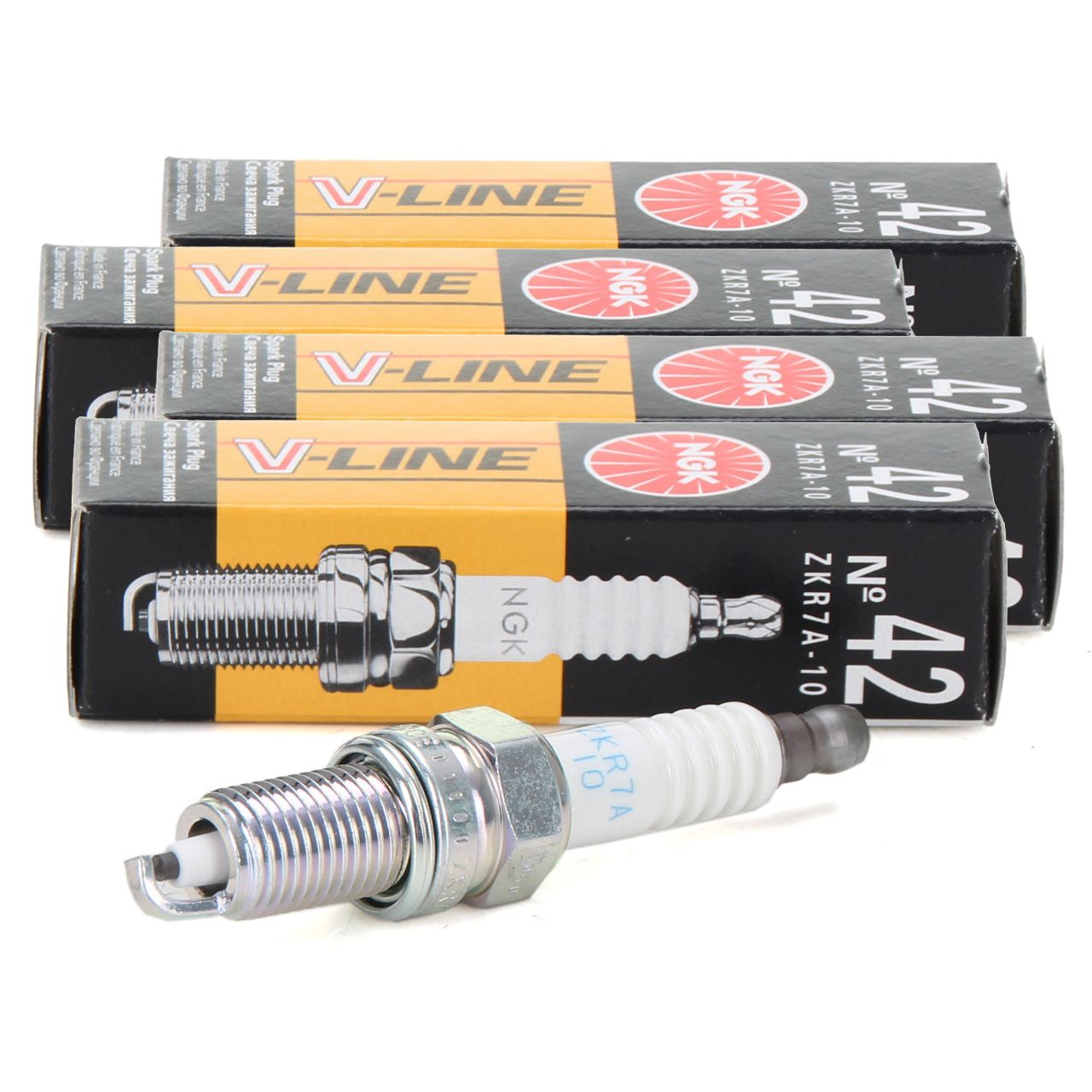 4x NGK 97472 Zündkerze V-Line 42 für ALFA ROMEO Mito FIAT Panda Punto Idea LANCIA Musa 1.4