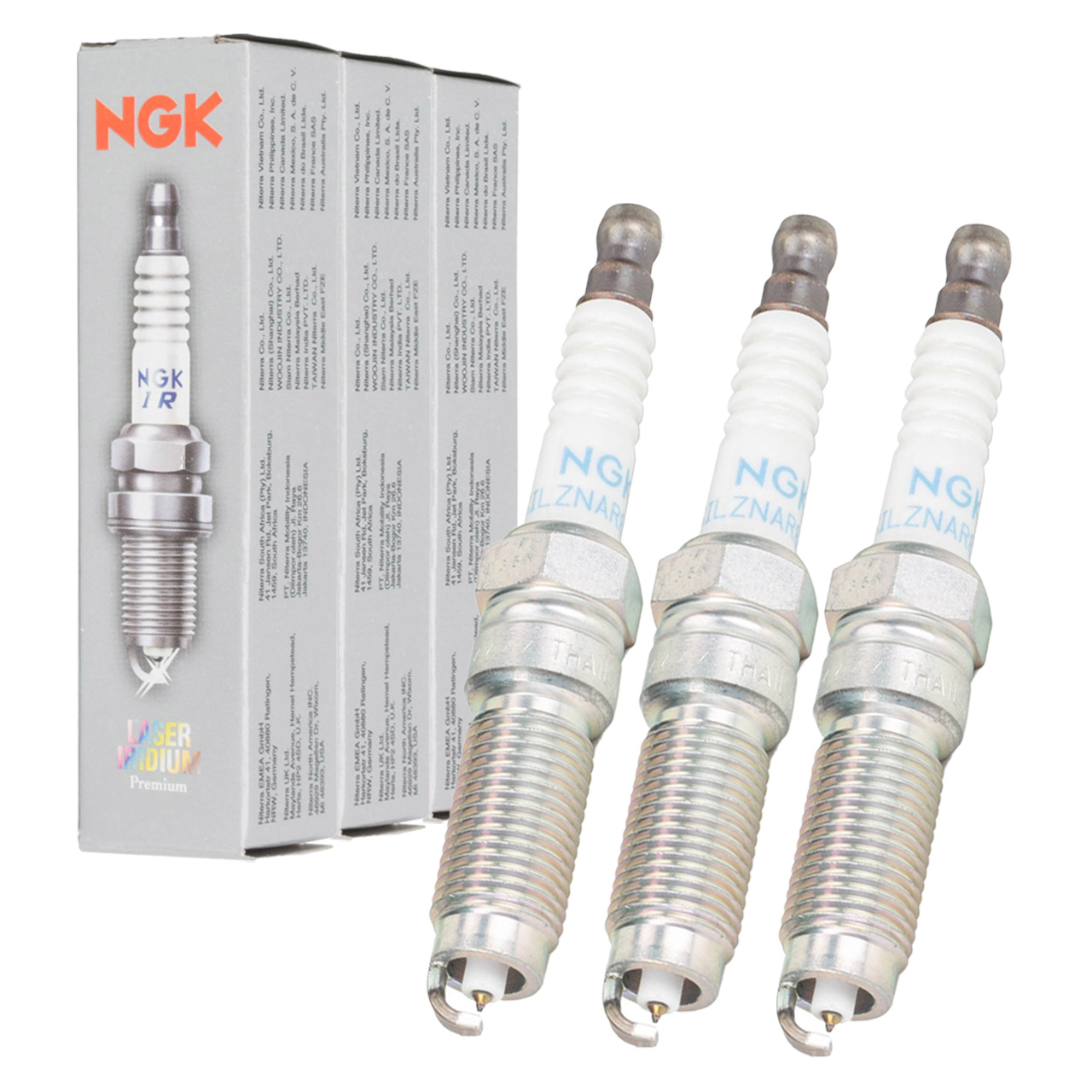 3x NGK 93593 SILZNAR8C7H LASER IRIDIUM Zündkerze für FORD Fiesta 3 1.0 EcoBoost 1770305