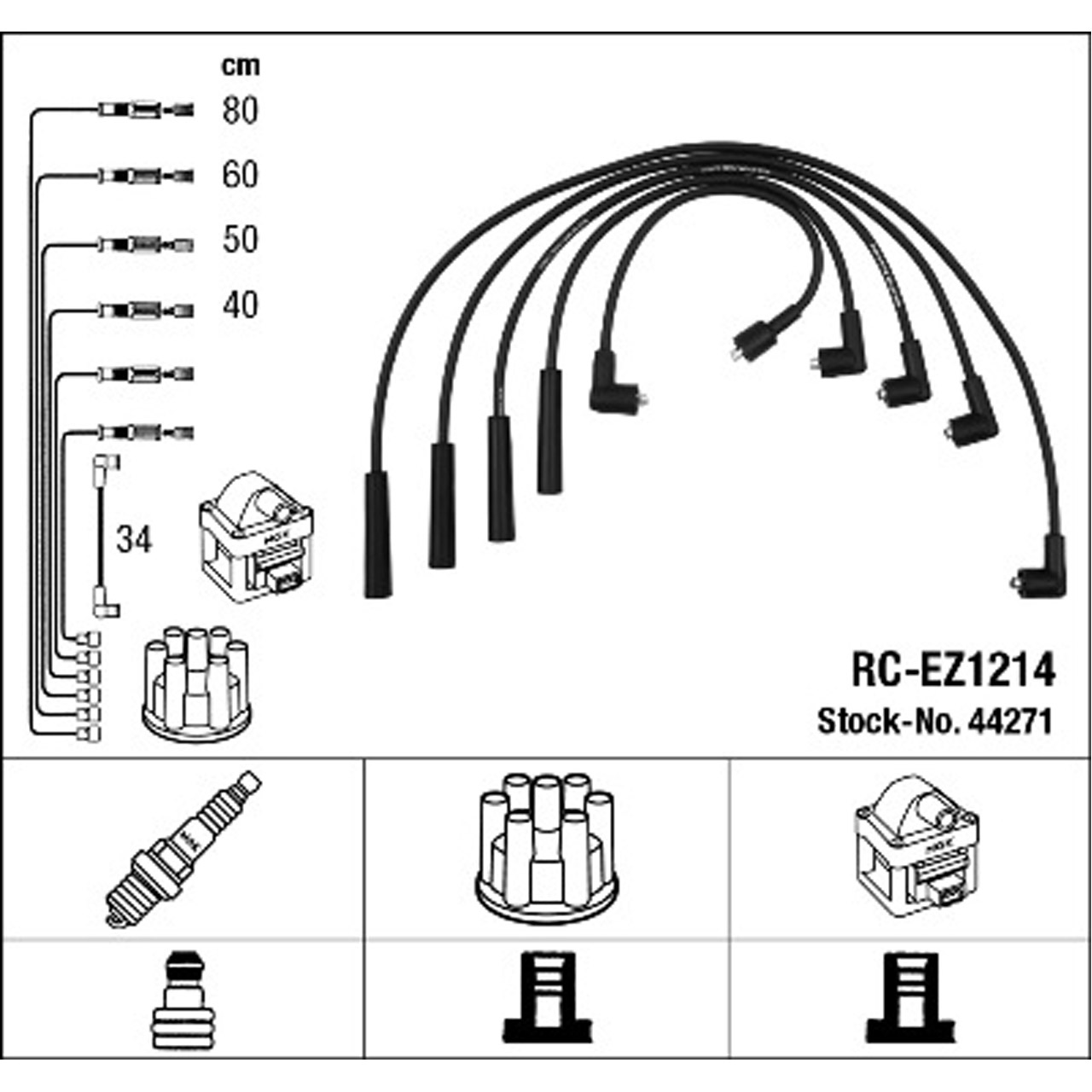 NGK 44271 RC-EZ1214 Zündkabelsatz MAZDA 323 III (BF) 1.6 GT 105 PS ZX1818140