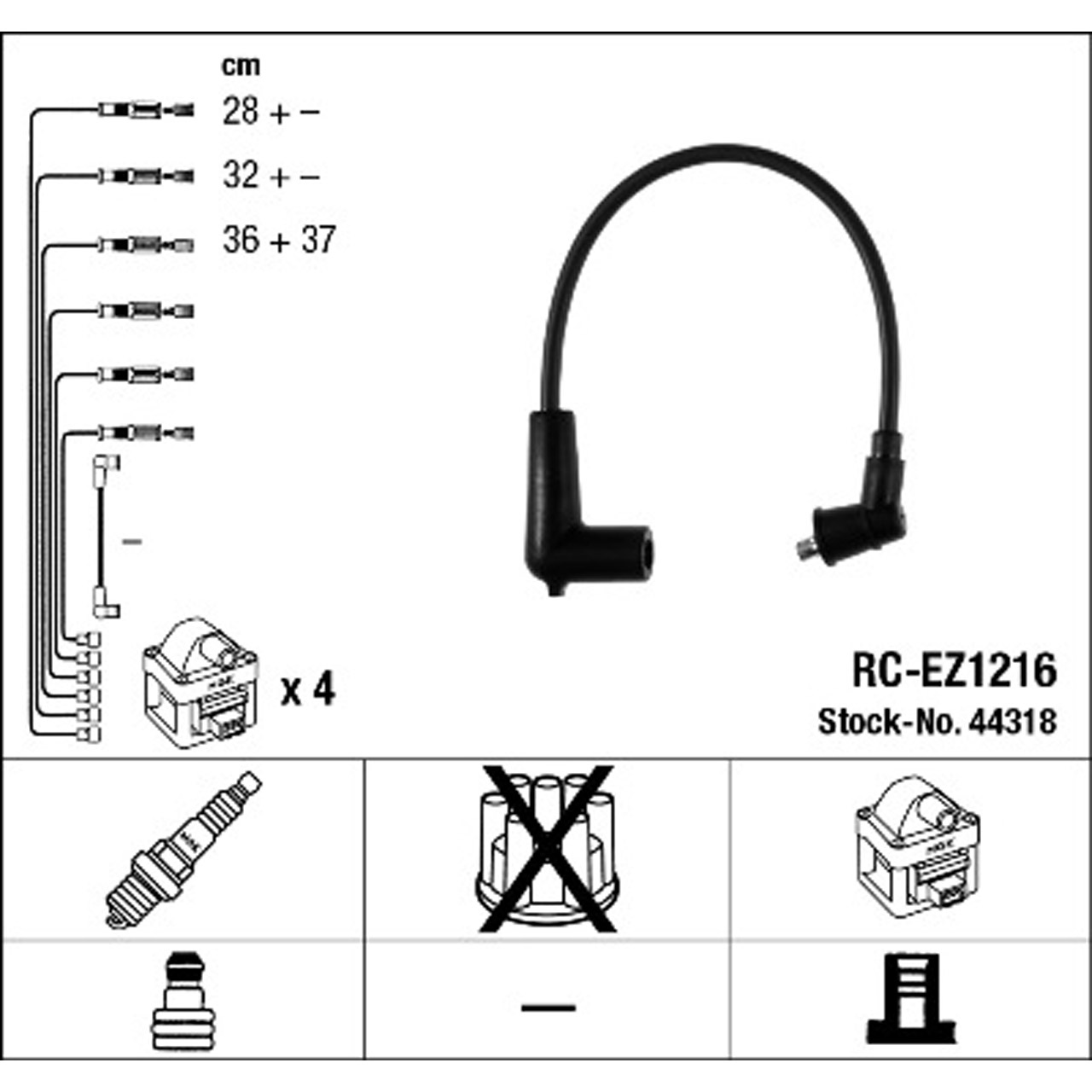 NGK 44318 RC-EZ1216 Zündkabelsatz MAZDA RX-8 (SE, FE) 1.3 WANKEL 192/205/231 PS
