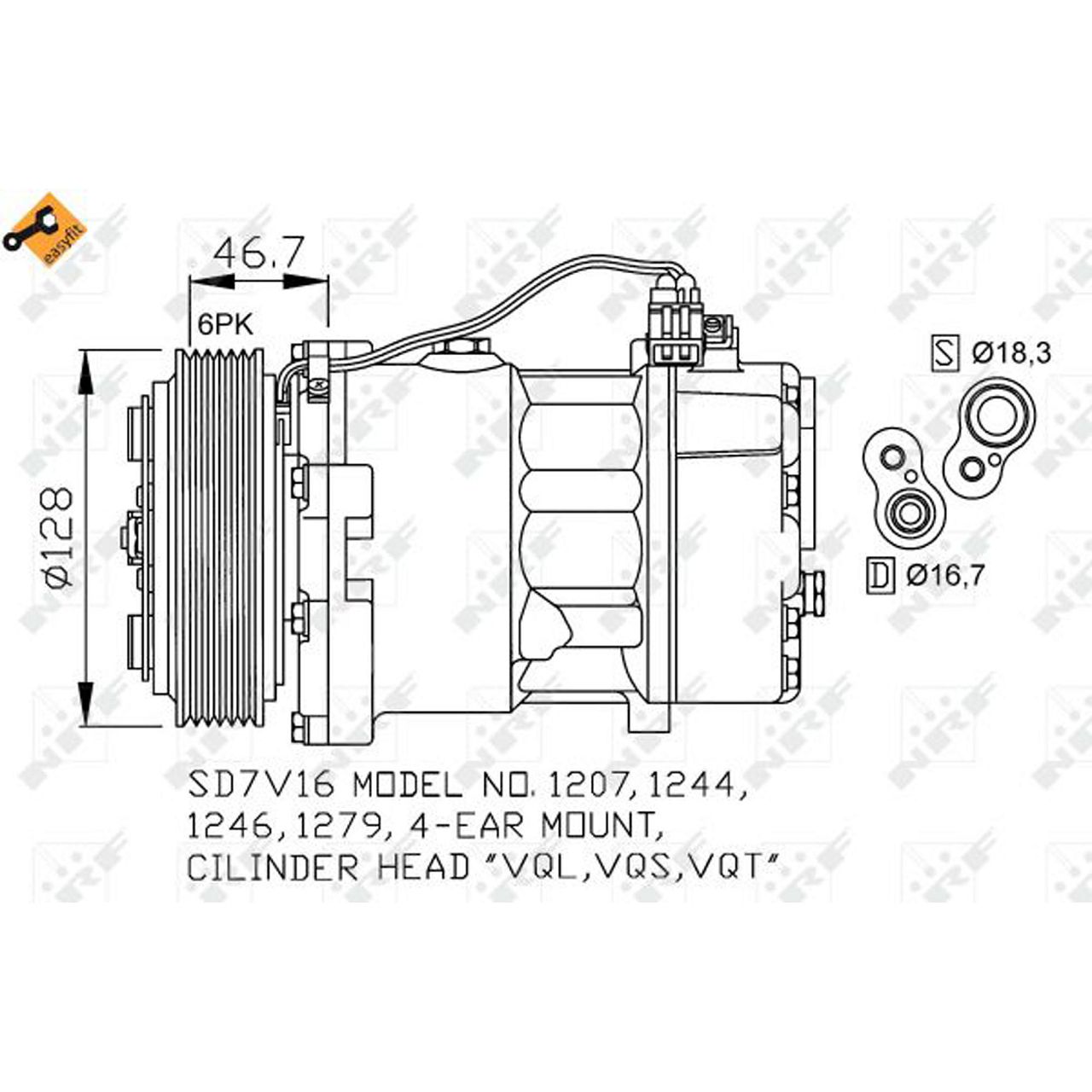 NRF 32168 EASY FIT Kompressor Klimaanlage VW LT 28-35/46 II Transporter T4