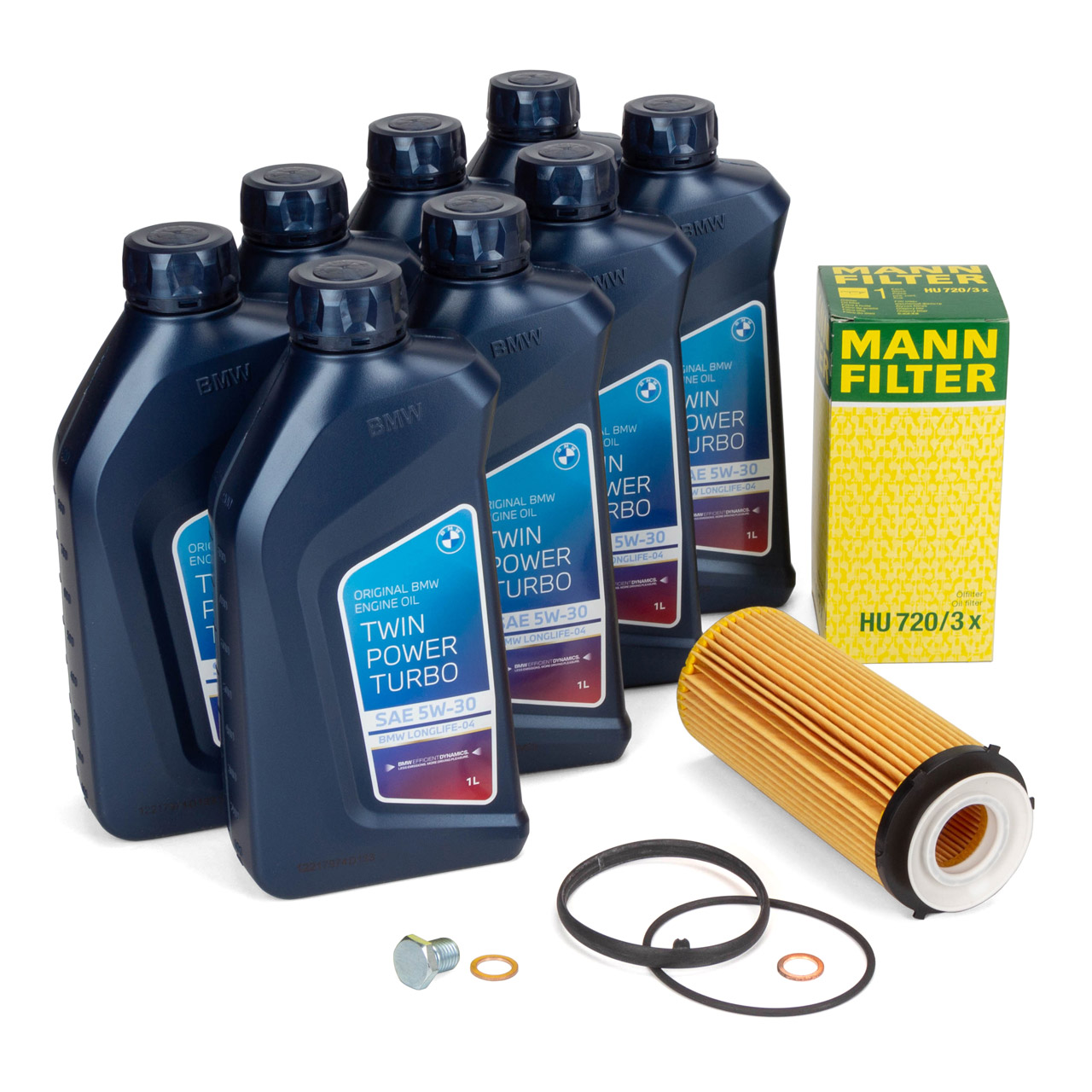 8L ORIGINAL 5W-30 LL-04 Motor&ouml;l + MANN &Ouml;lfilter f&uuml;r BMW E90-93 F10/11/07 F01-04 X5 E70 N57