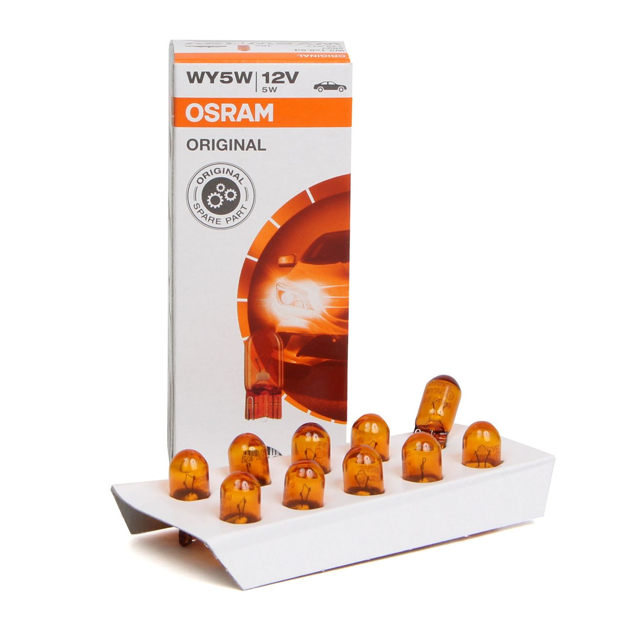 10x OSRAM 2827NA Glühlampe Sockelglühlampe WY5W ORIGINAL-Line 12V 5W W2,1x9,5d