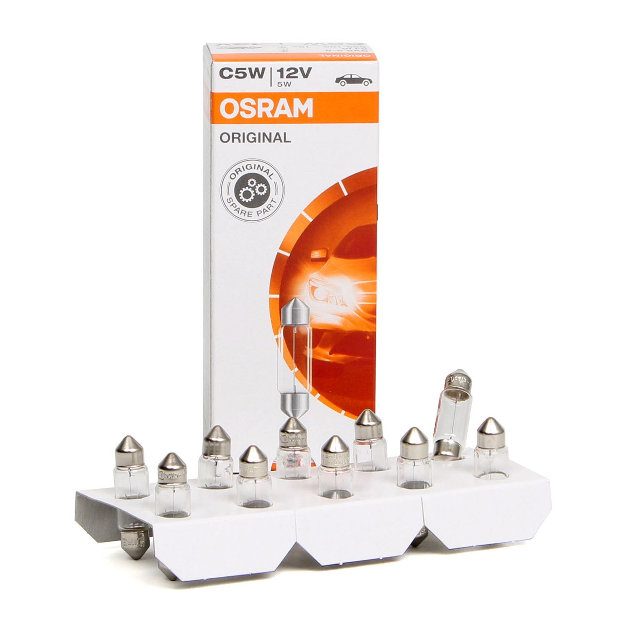 10x OSRAM 6418 Glühlampe Sockelglühlampe C5W ORIGINAL-Line 12V 5W SV8,5-8