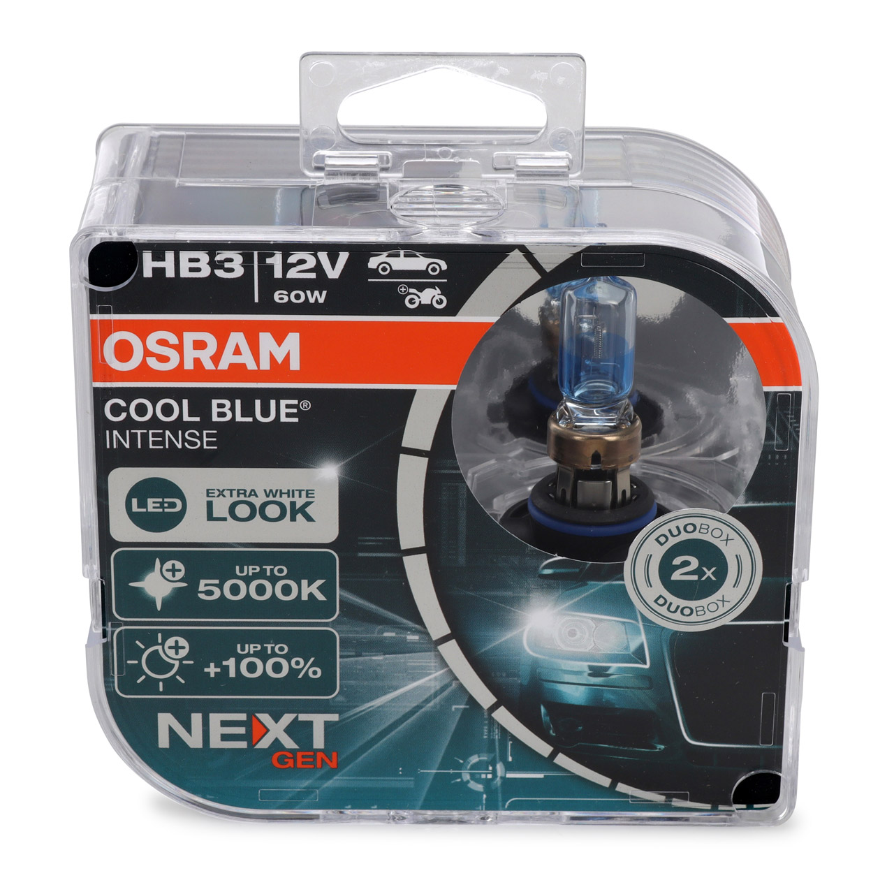 2x OSRAM Glühlampe HB3 COOL BLUE INTENSE Next Gen 12V 60W P20D +100% 5000K