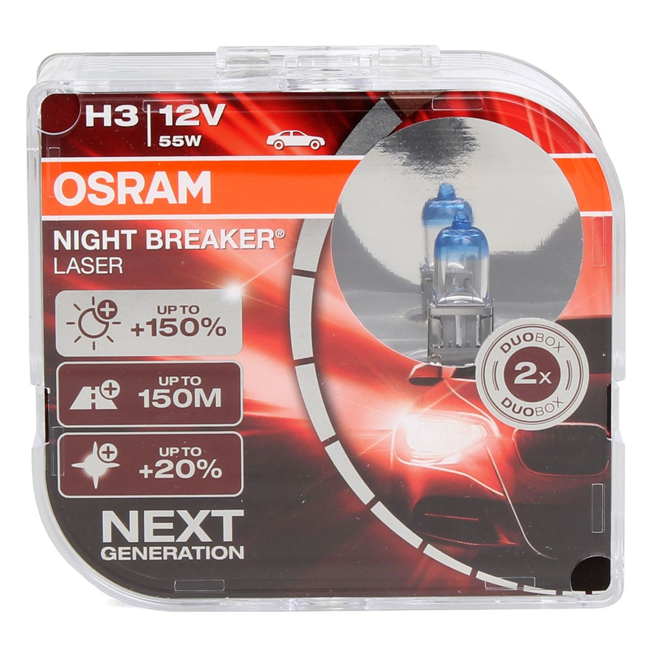 2x OSRAM Glühlampe H3 NIGHT BREAKER LASER 12V 55W PK22s next Generation +150%