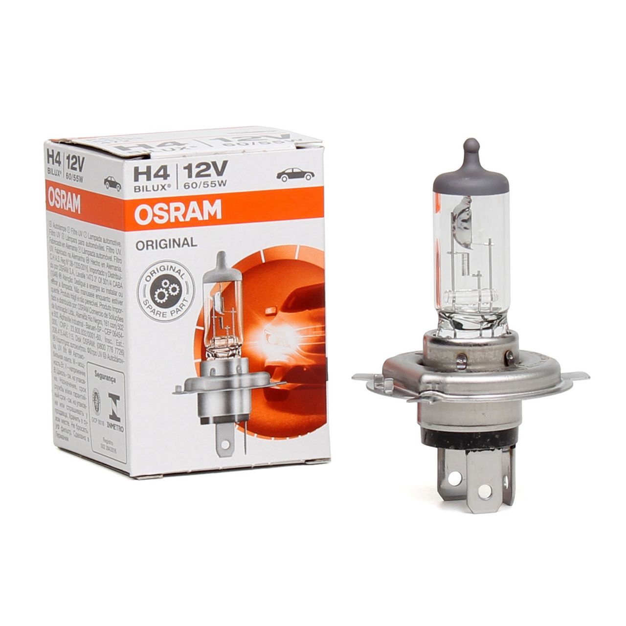 OSRAM Lampe Halogenlampe H4 ORIGINAL LINE 12V 60/55W (1 Stück) P43t 64193