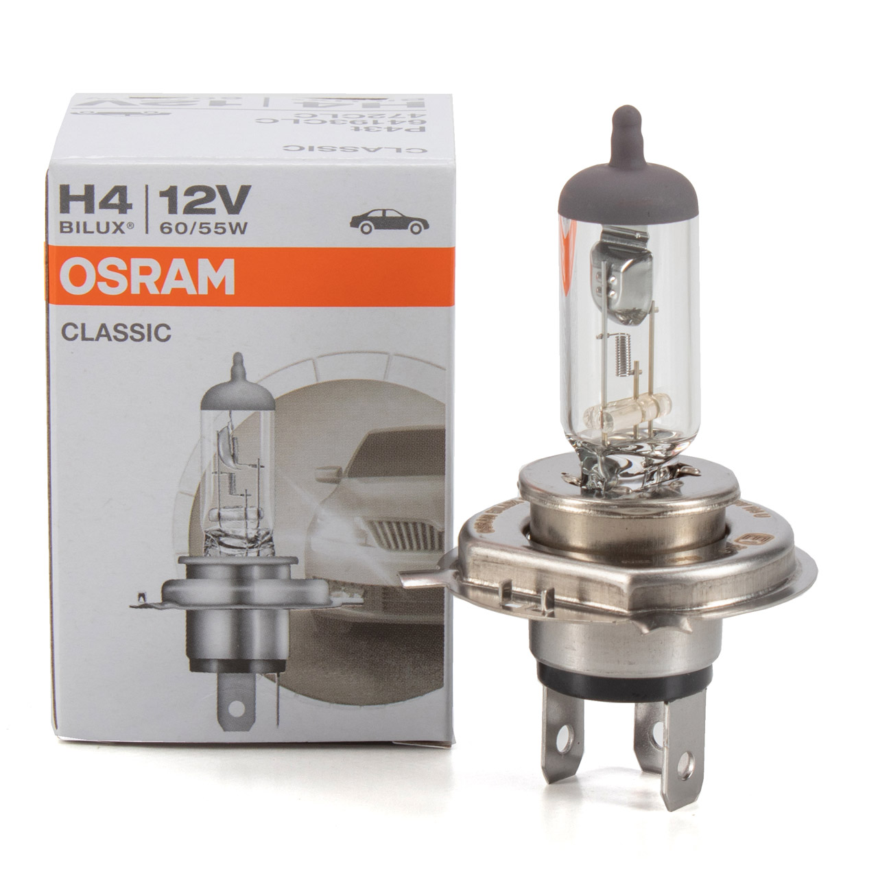 OSRAM Glühlampe Halogenlampe H4 CLASSIC 12V 55/60W P43t 64193CLC