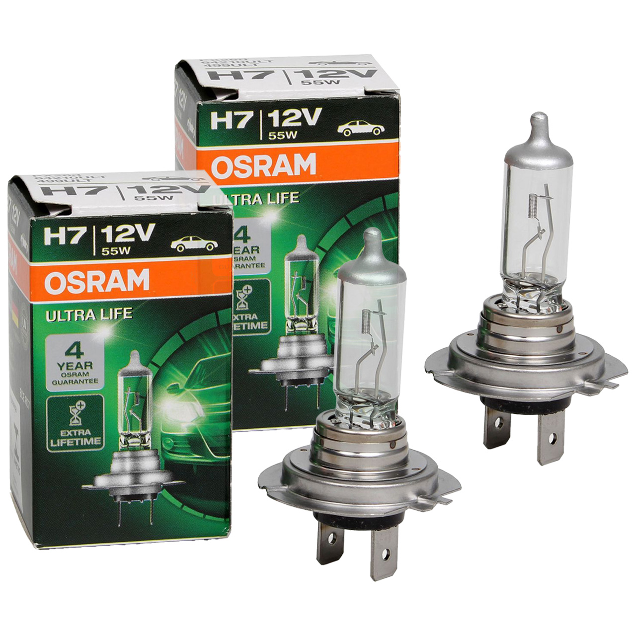 2x OSRAM 64210ULT Glühlampe Halogenlampe H7 ULTRA LIFE 12V 55W