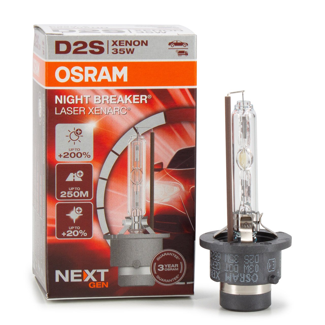 OSRAM Glühlampe D2S NIGHT BREAKER LASER 85V 35W P32d-2 next Generation +200%
