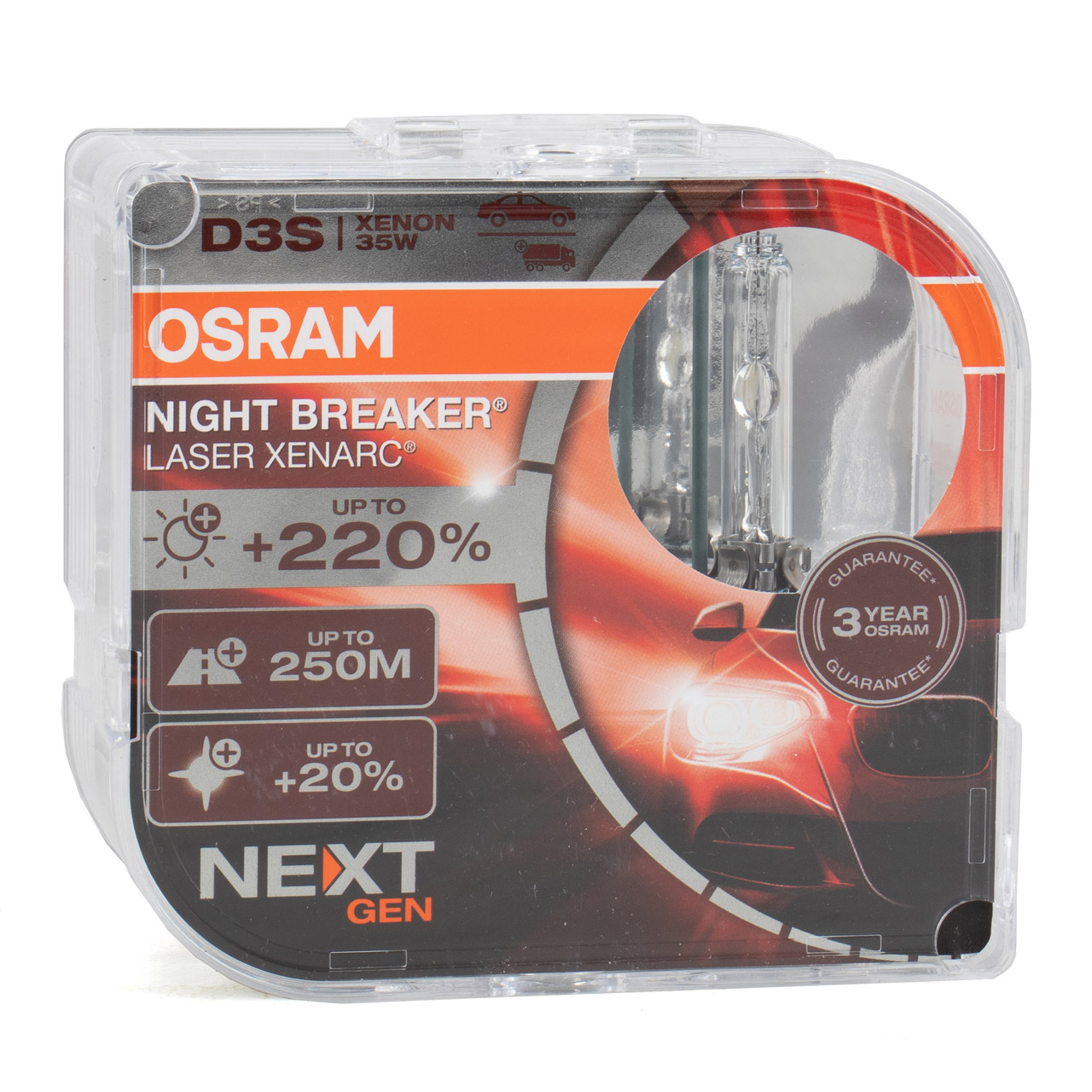 2x OSRAM Glühlampe D3S NIGHT BREAKER LASER 42V 35W PK32d-5 next Generation +220%