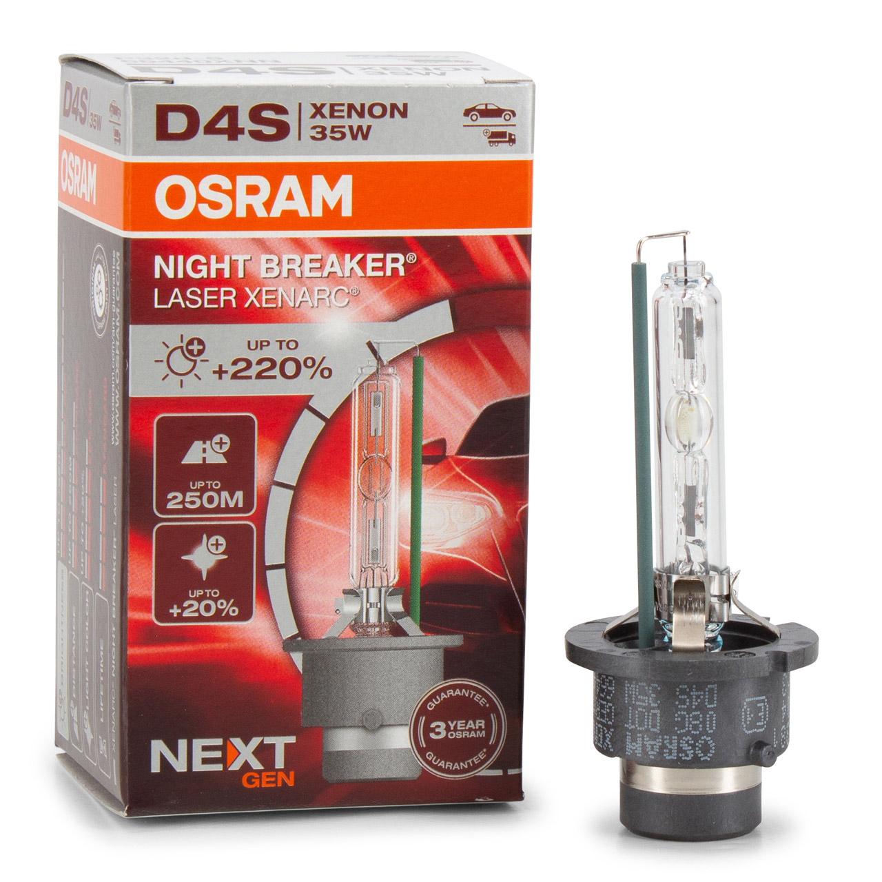 OSRAM Glühlampe D4S NIGHT BREAKER LASER 42V 35W P32d-5 next Generation +220%