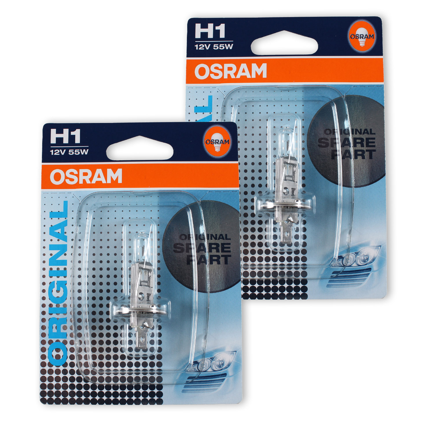 2x OSRAM Halogenlampe H1 ORIGINAL LINE 12V 55W P14,5s 64150-01B