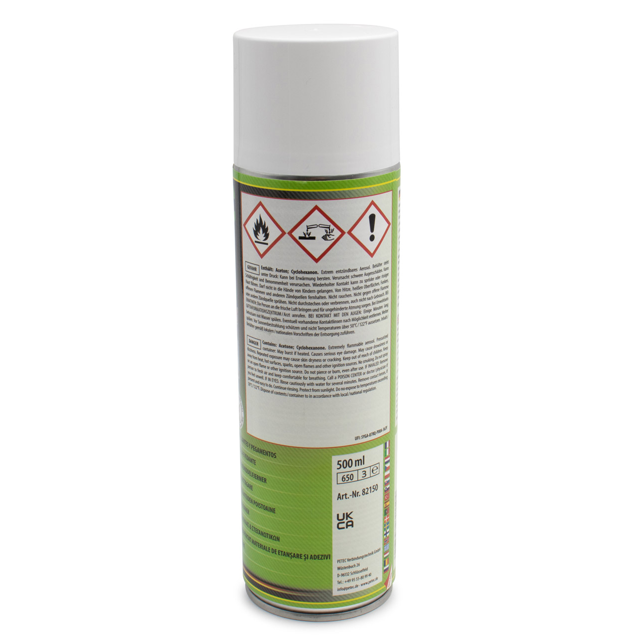 PETEC 82150 Dicht- & Klebstoffentferner Spray Dichtstoff Klebstoff Entferner weiß 500ml
