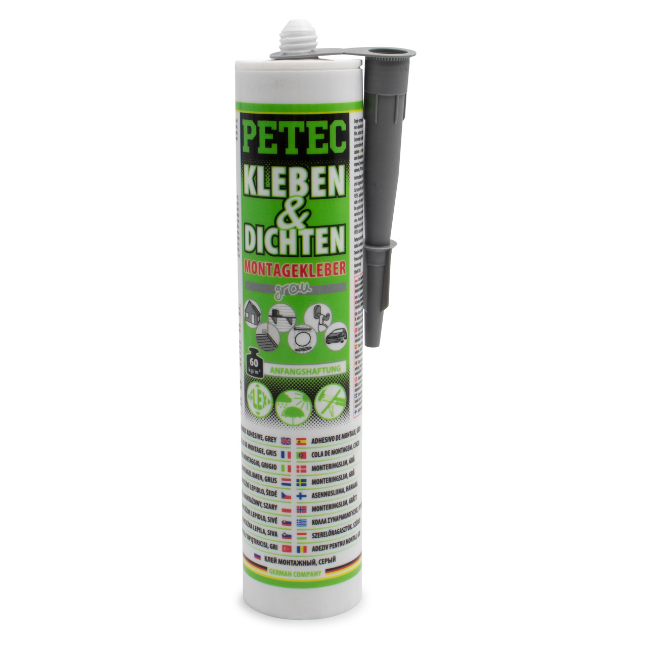 PETEC 94629 Kleben & Dichten Montagekleber Kleber Klebstoff elastisch grau Kartusche 290ml