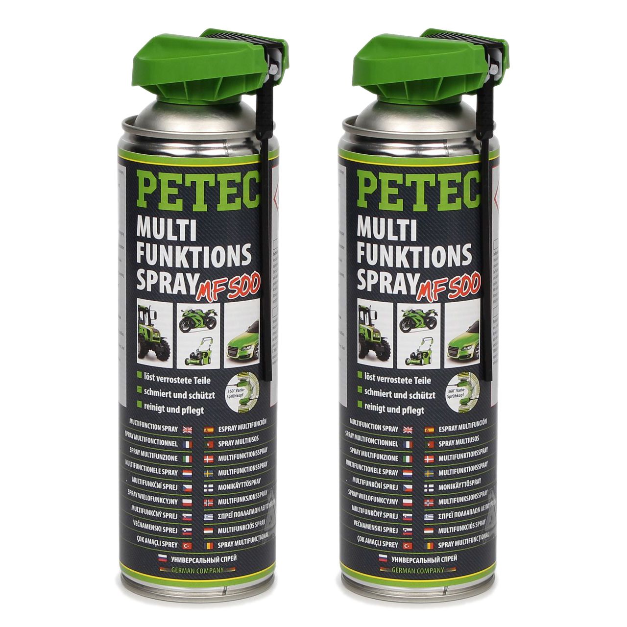PETEC 71250 Multifunktionsspray Universalspray Multifunktionsöl Pflege 2x 500ml