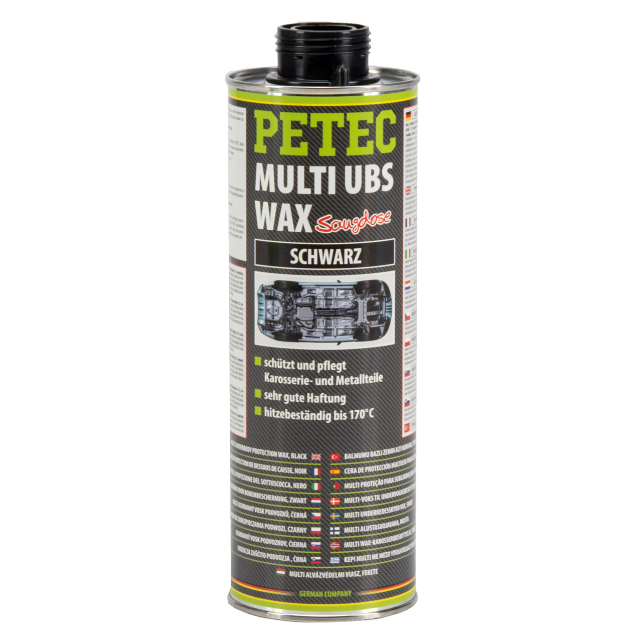 PETEC 73420 MULTI UBS-WAX Saugdose Unterbodenschutz Korrosionsschutz SCHWARZ 1 Liter