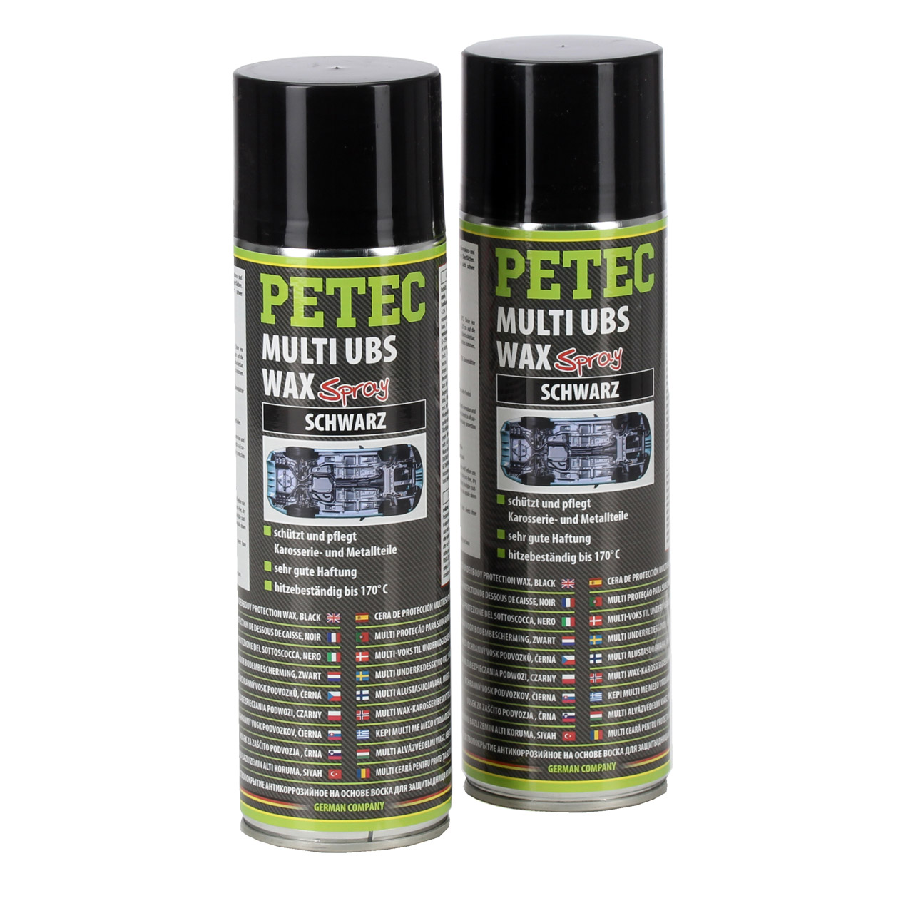 2x 500ml PETEC 73460 MULTI UBS-WAX Spray Unterbodenschutz Korrosionsschutz