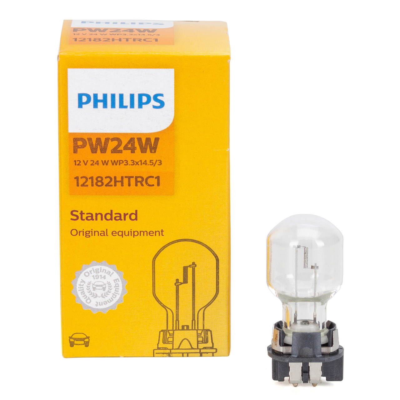PHILIPS Halogenlampe Blinkleuchte Bremsleuchte Tagfahrleuchte PW24W 12V 24W WP3.3x14.5/3