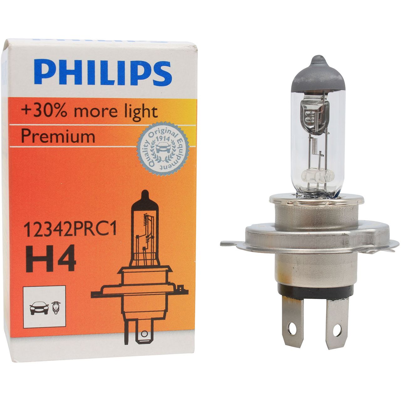 PHILIPS Halogenlampe Glühlampe H4 VISION +30% 12V 60/55W 1er Pack