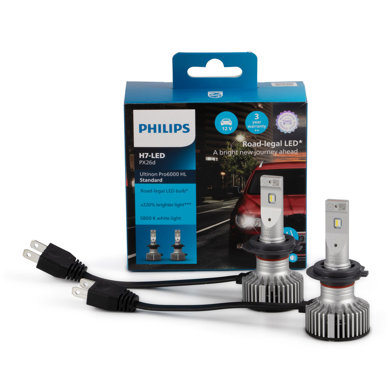 Philips LED Glassockelbirne W 5W Ultinon Pro6000 mit Straßenzulassung 6000K  2Stk. 