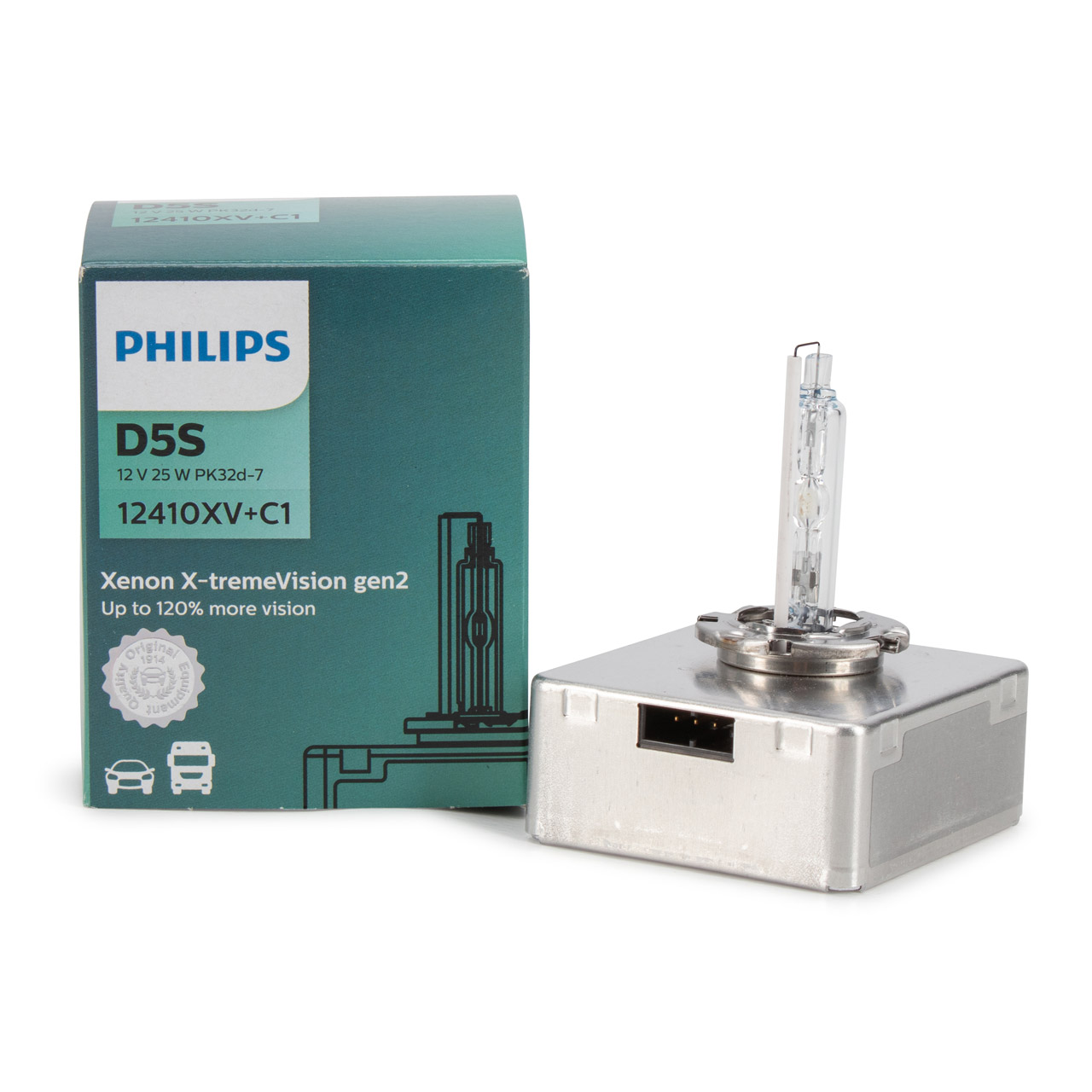 PHILIPS 12410XV+C1 Xenon X-tremeVision Brenner Lampe Glühlampe DS5 12V 25W  PK32d-7 gen2 