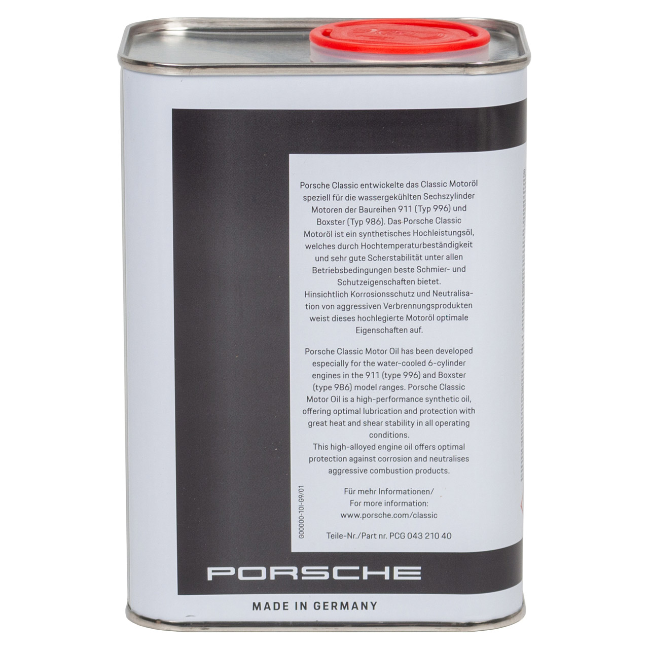 1 Liter ORIGINAL Porsche CLASSIC Motoröl Öl 5W-50 5W50 911 996 Boxster 986