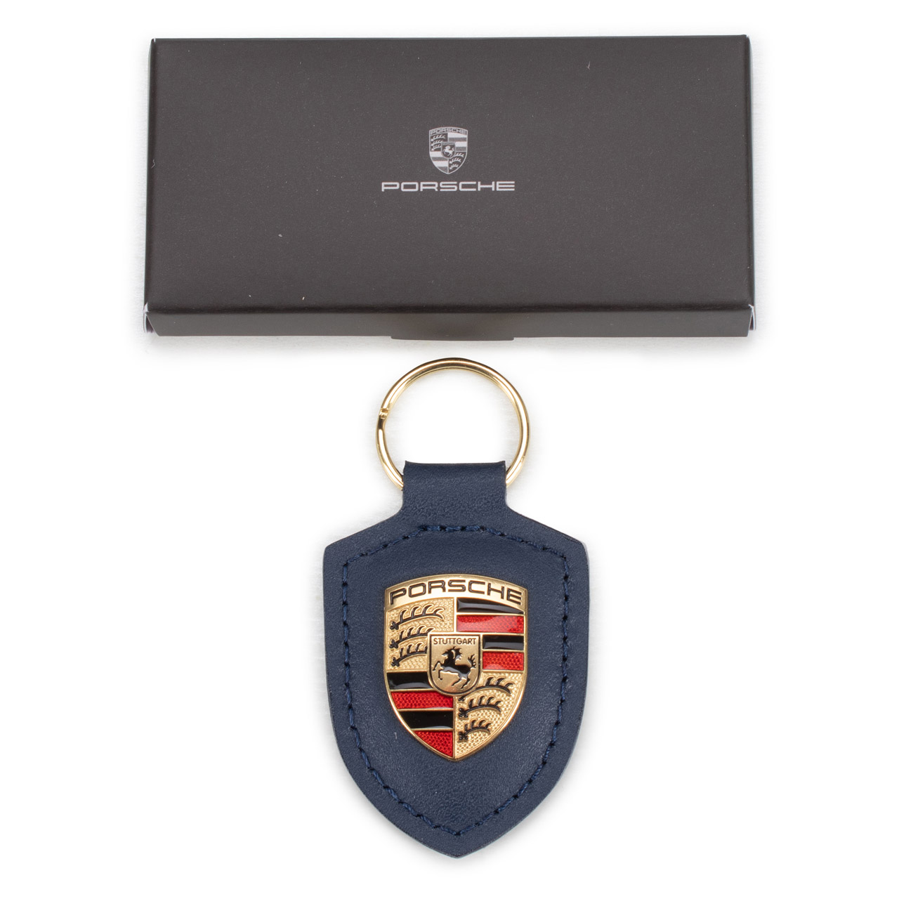ORIGINAL Porsche Schlüsselanhänger BLAU Leder mit Wappen WAP0500950E