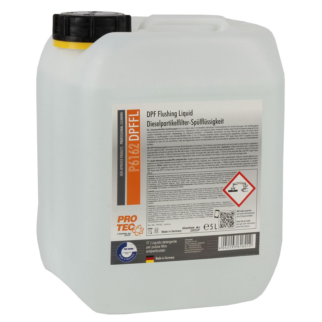 PROTEC DPF Flushing Liquid Dieselpartikelfilter-Spülflüssigkeit Reiniger 5L