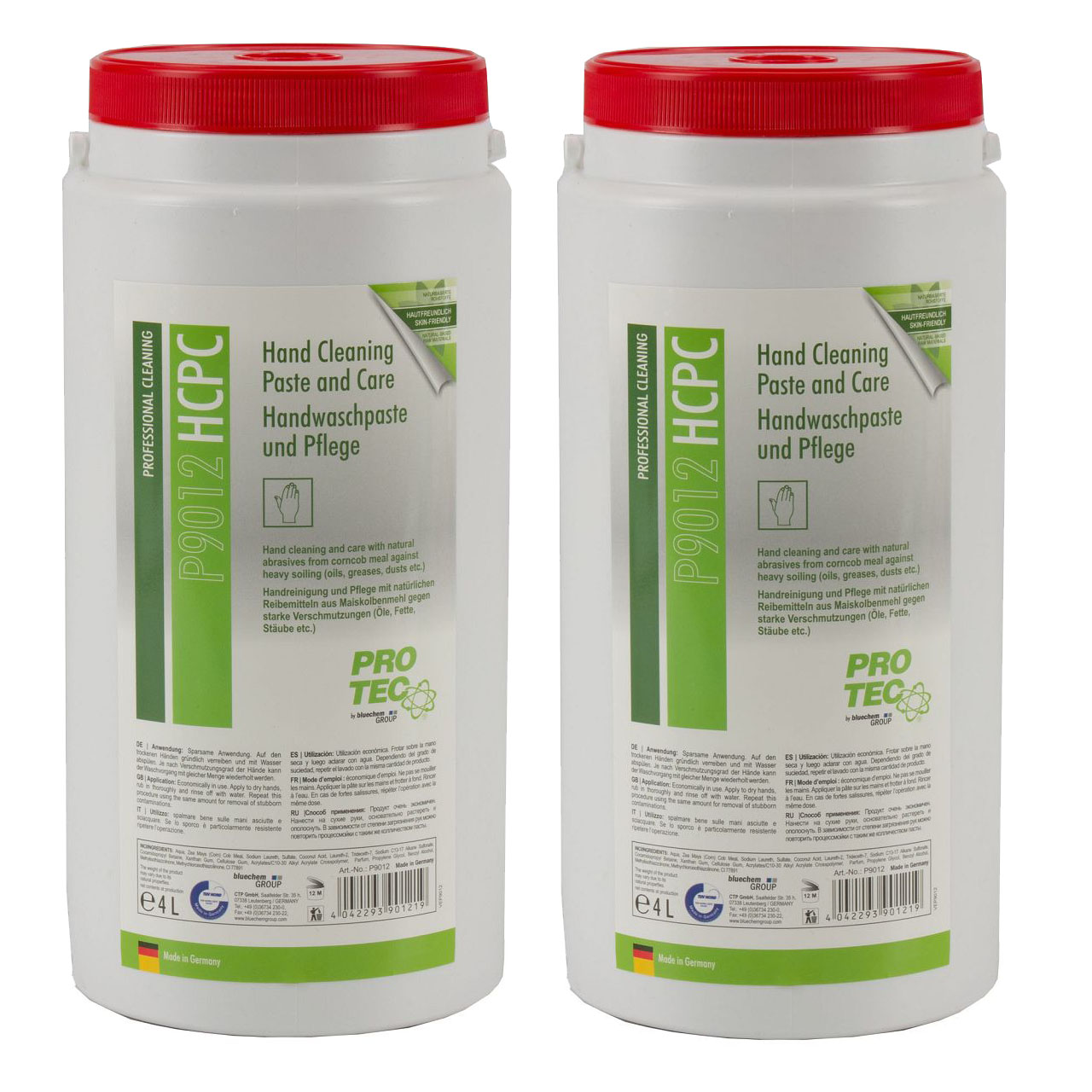 8 Liter PROTEC P9012 HCPC Hand Cleaning Paste and Care Handwaschpaste und Pflege