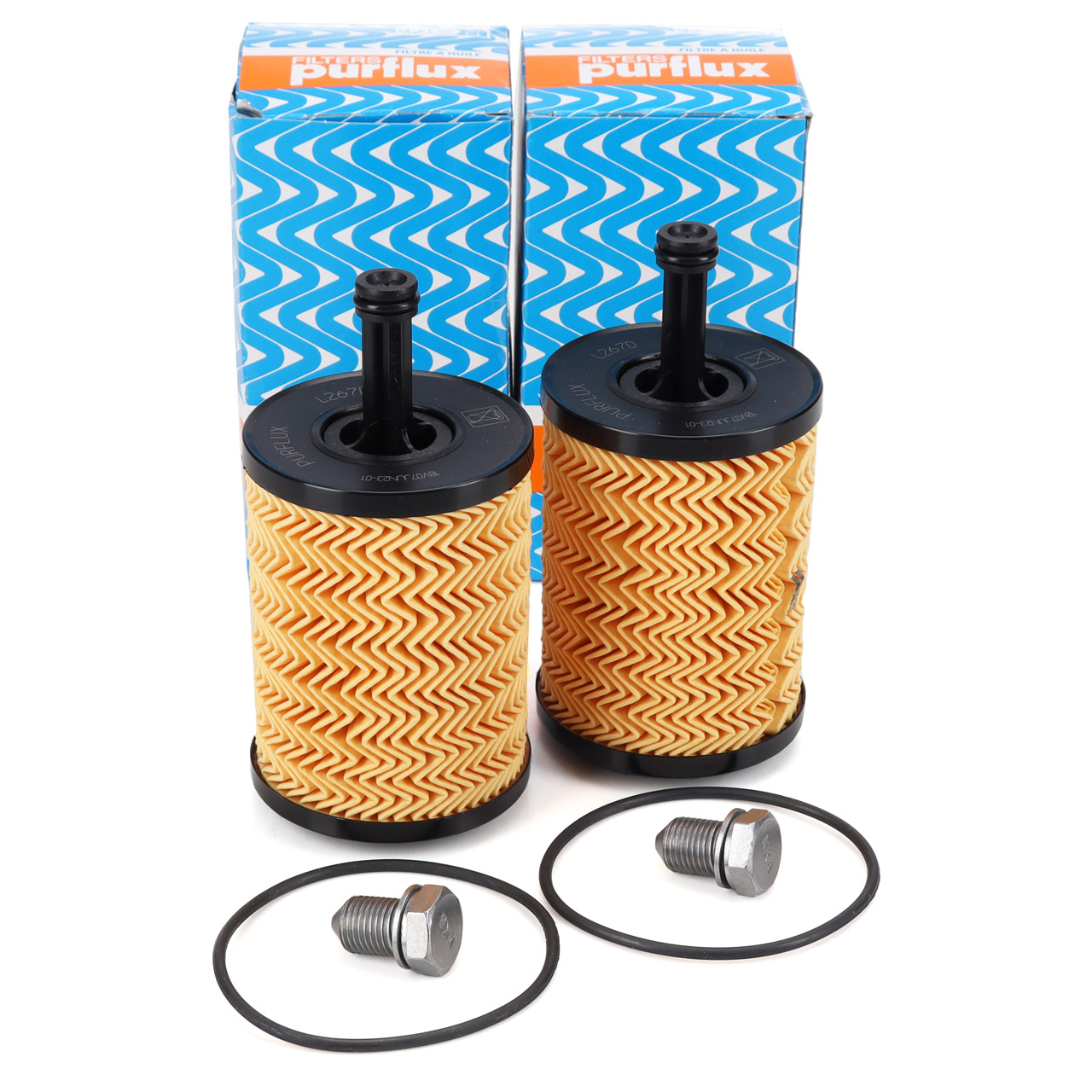 2x PURFLUX Ölfilter + Schraube für VW Golf 4 5 6 Passat Polo Sharan Touran T4 1.2-2.5 TDI