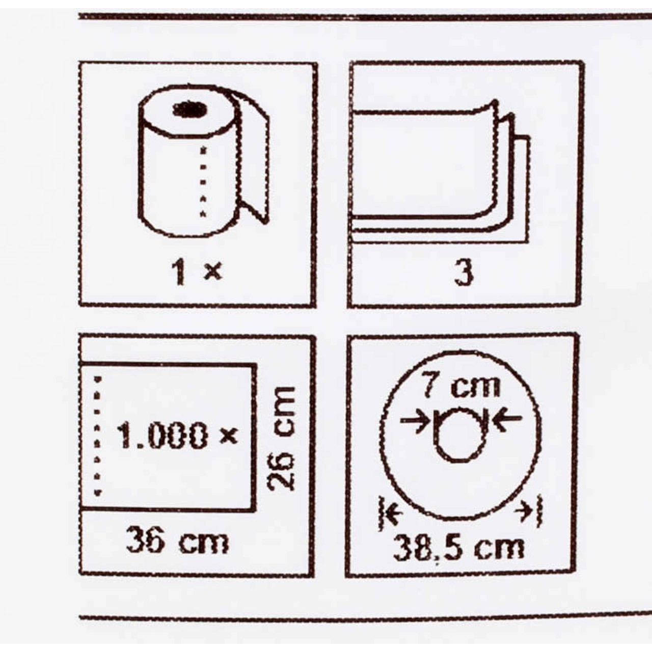 Putzrolle Putztücher Putzpapier Papierrolle WEISS 3-LAGIG 36x26cm 1000 Blatt