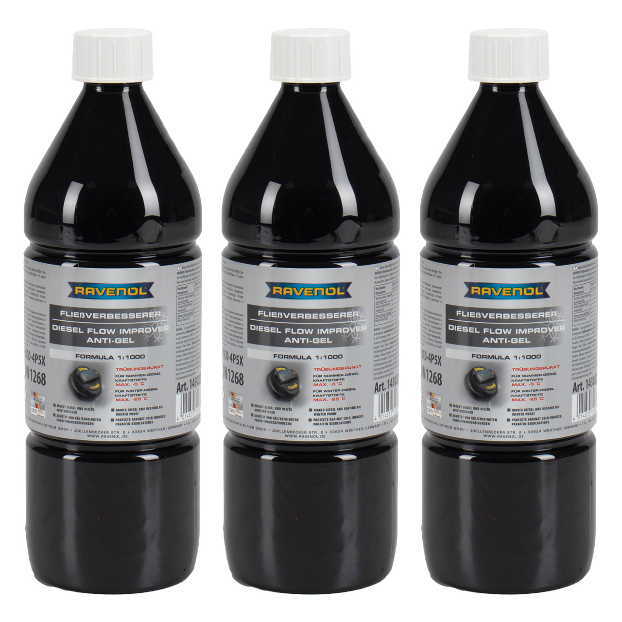 3L 3 Liter RAVENOL 1430220-001 Flie&szlig;verbesserer 1:1000 Diesel Heiz&ouml;l Frostschutz Frost &Ouml;l