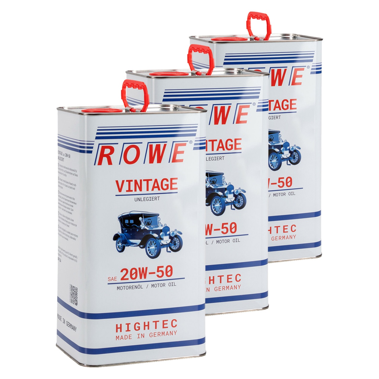 15 liters of ROWE VINTAGE Unalloyed SAE 20W50 Multi-Grade Motor Oil for Classic Cars