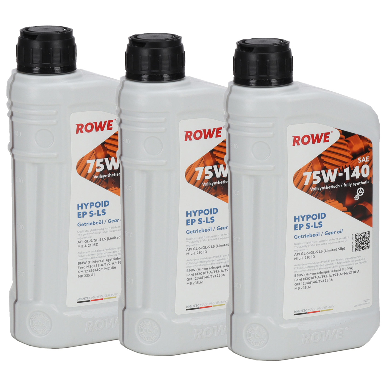 3L 3-Liter ROWE HYPOID EP S-LS SAE 75W-140 Limited-Slip Manual Transmission Fluid API GL-5 / LS