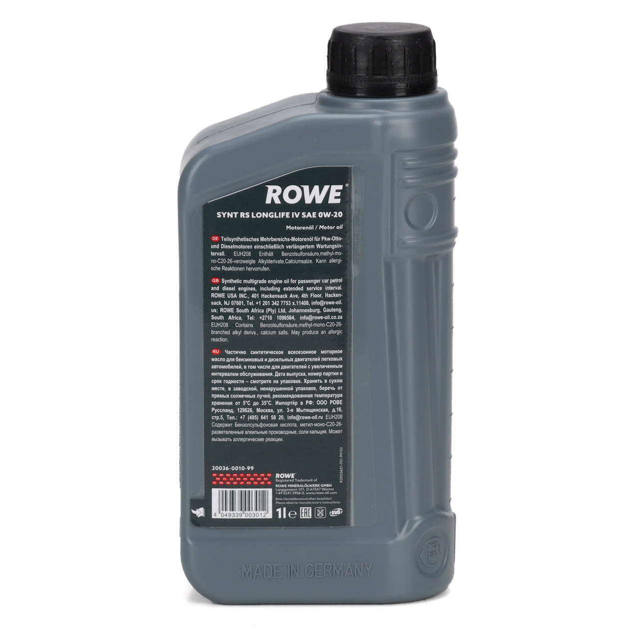 1L 1 Liter ROWE SYNTH RS LONGLIFE IV 0W-20 0W20 Motoröl Öl Porsche C20 VW 508.00/509.00