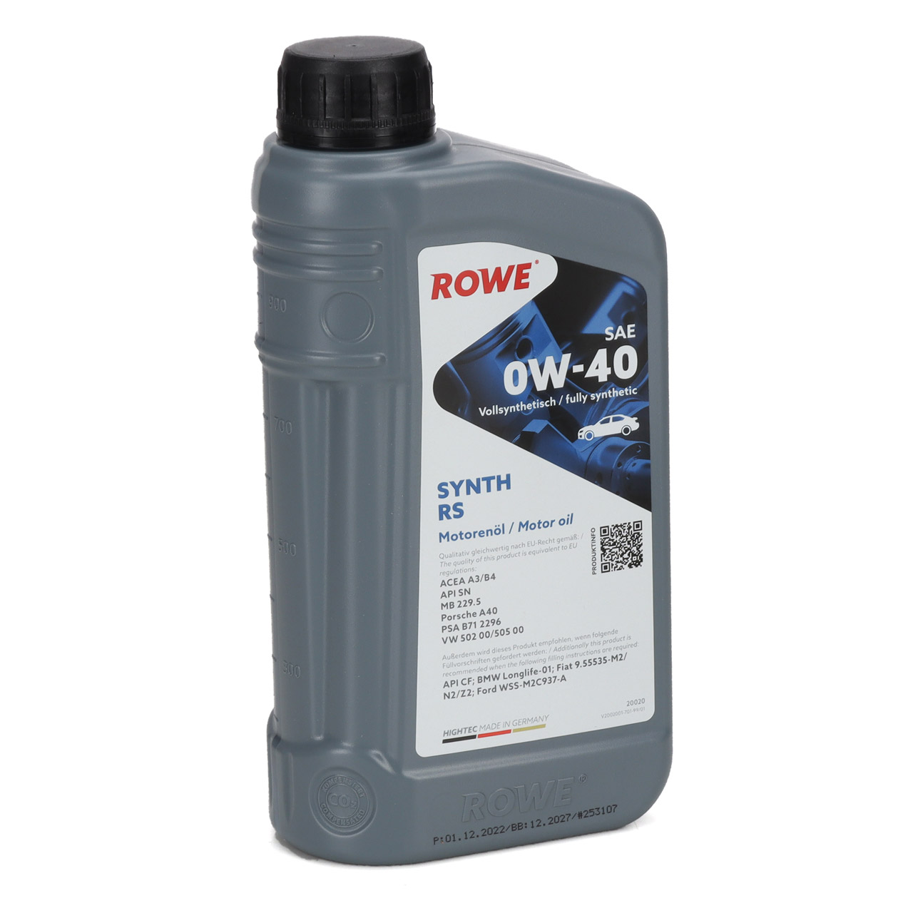 1L 1 Liter ROWE SYNTH RS 0W40 Motoröl Öl MB 229.5 Porsche A40 PSA B712296 VW 502/505.00