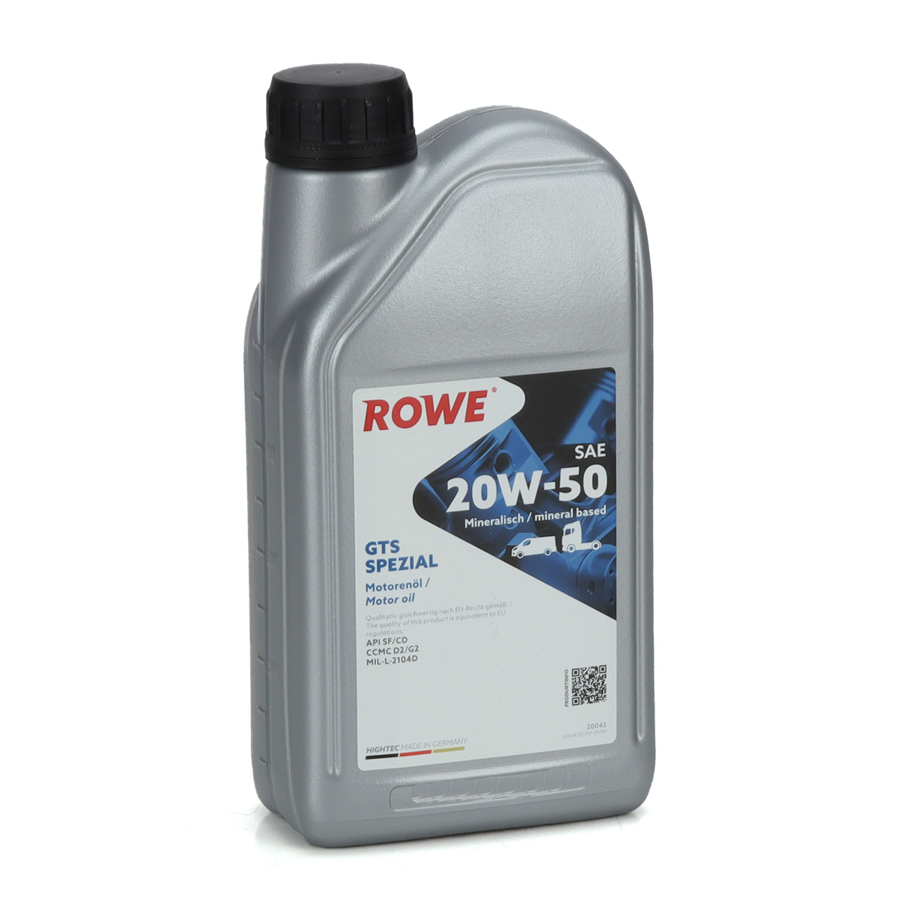1L 1 Liter ROWE GTS SPEZIAL 20W-50 20W50 Motoröl Öl API SF/CD CCMC D/G2 MIL-L-2104D