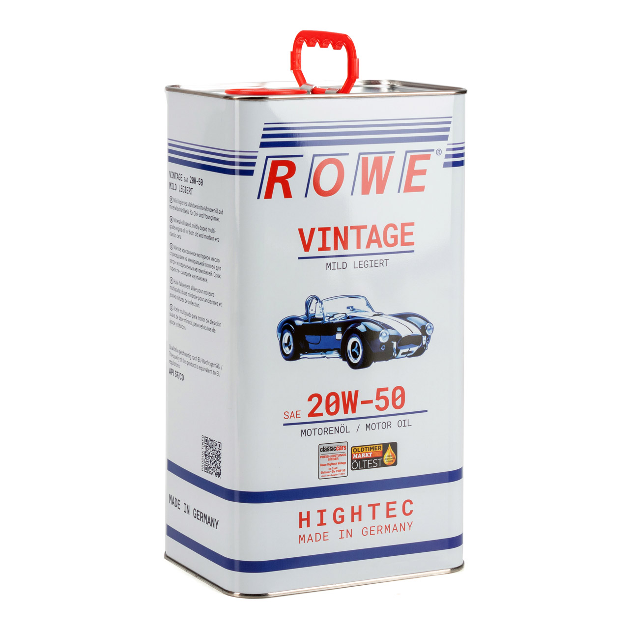 20 Liter ROWE Motoröl Öl VINTAGE Mild Legiert SAE 20W50 Oldtimer Mehrbereichs-Öl