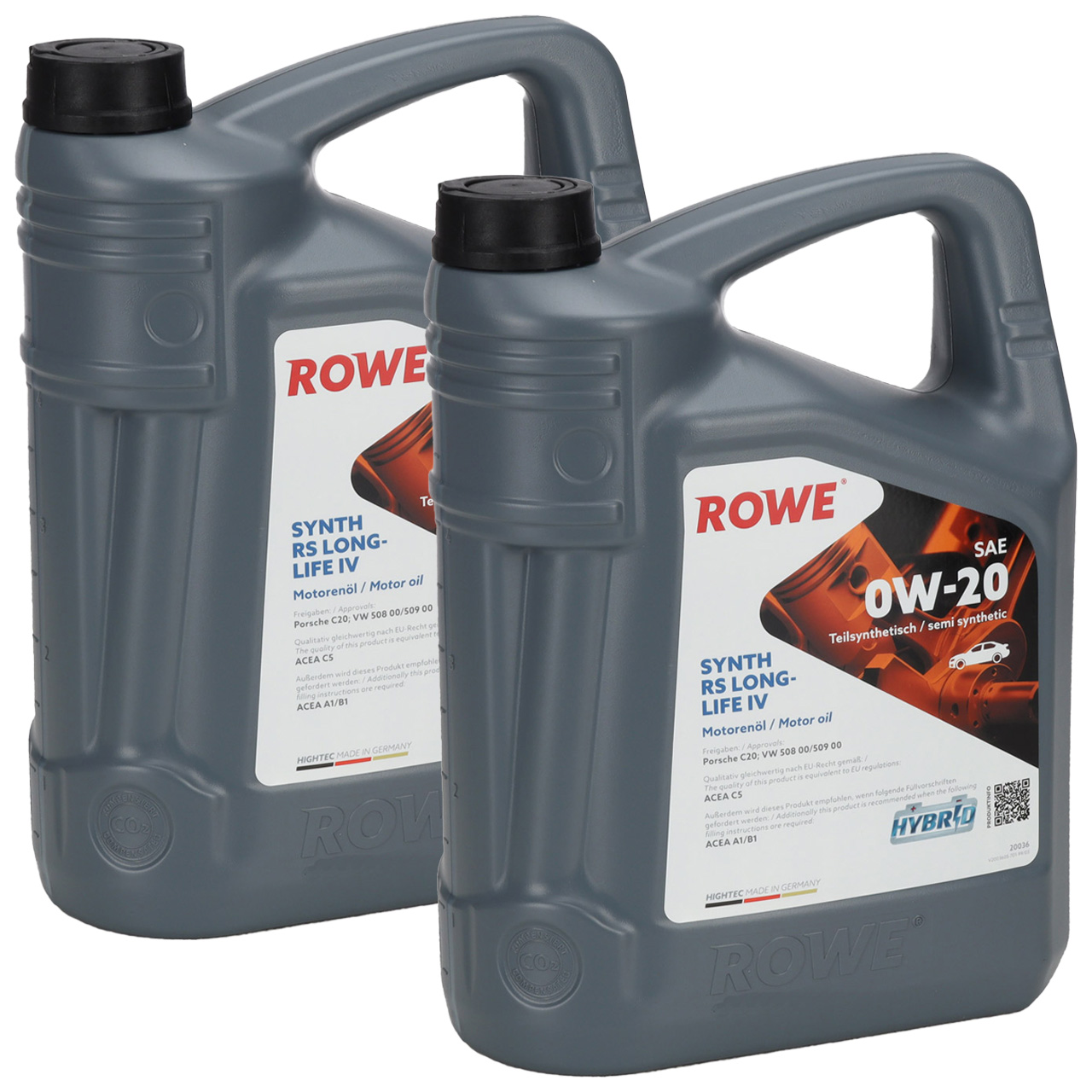 10L 10 Liter ROWE SYNTH RS LONGLIFE IV 0W-20 0W20 Motoröl Öl Porsche C20 VW  508.00/509.00 