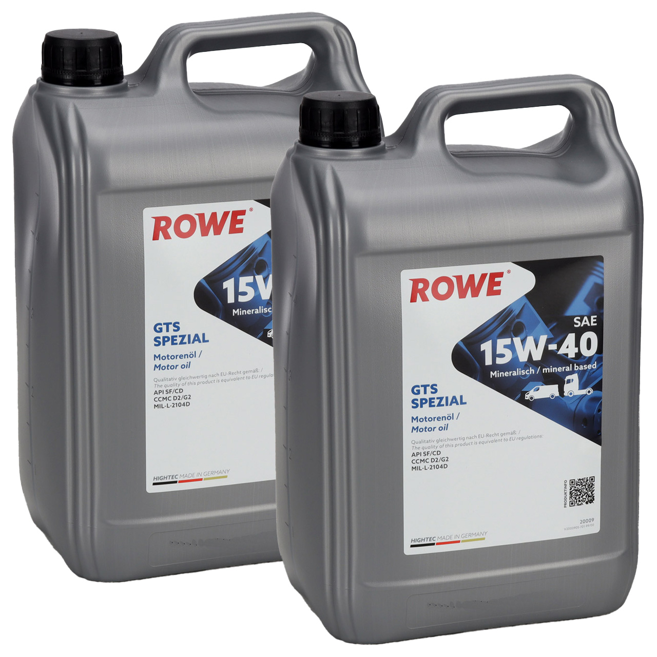10L 10 Liter ROWE GTS SPEZIAL 15W-40 15W40 Motoröl Öl API SF/CD CCMC D/G2 MIL-L-2104D