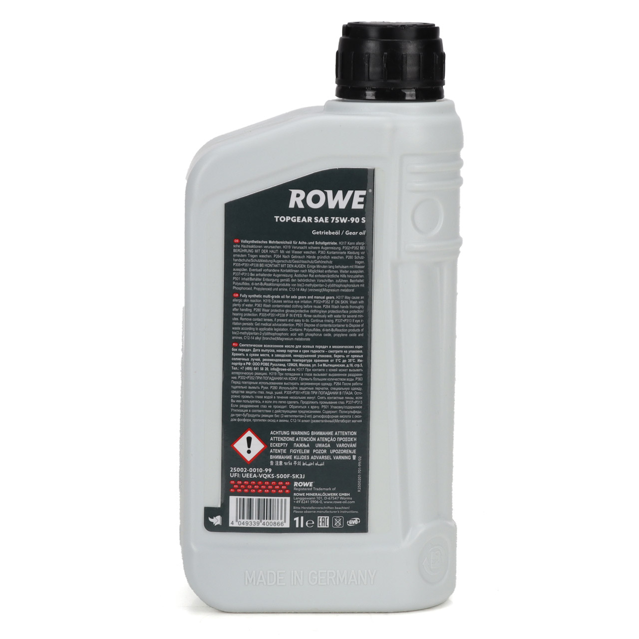 1L 1 Liter ROWE TOPGEAR S SAE 75W-90 Getriebeöl Schaltgetriebeöl API GL-4 GL-5