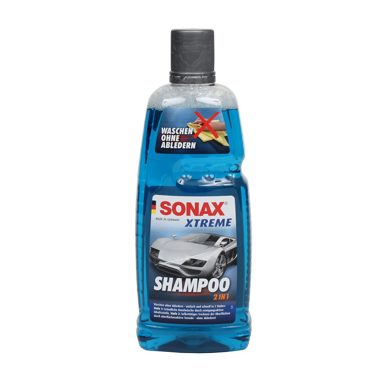 SONAX 215300 Xtreme Shampoo 2 in 1 ohne Abledern Autoshampoo 1L 1 Liter