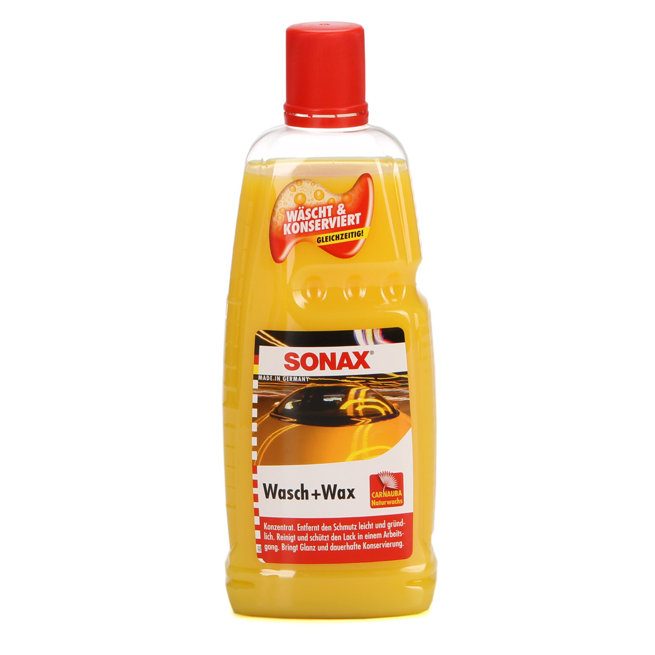 SONAX Autoshampoo Wasch&Wax + Multischwamm + ApplikationsSchwamm