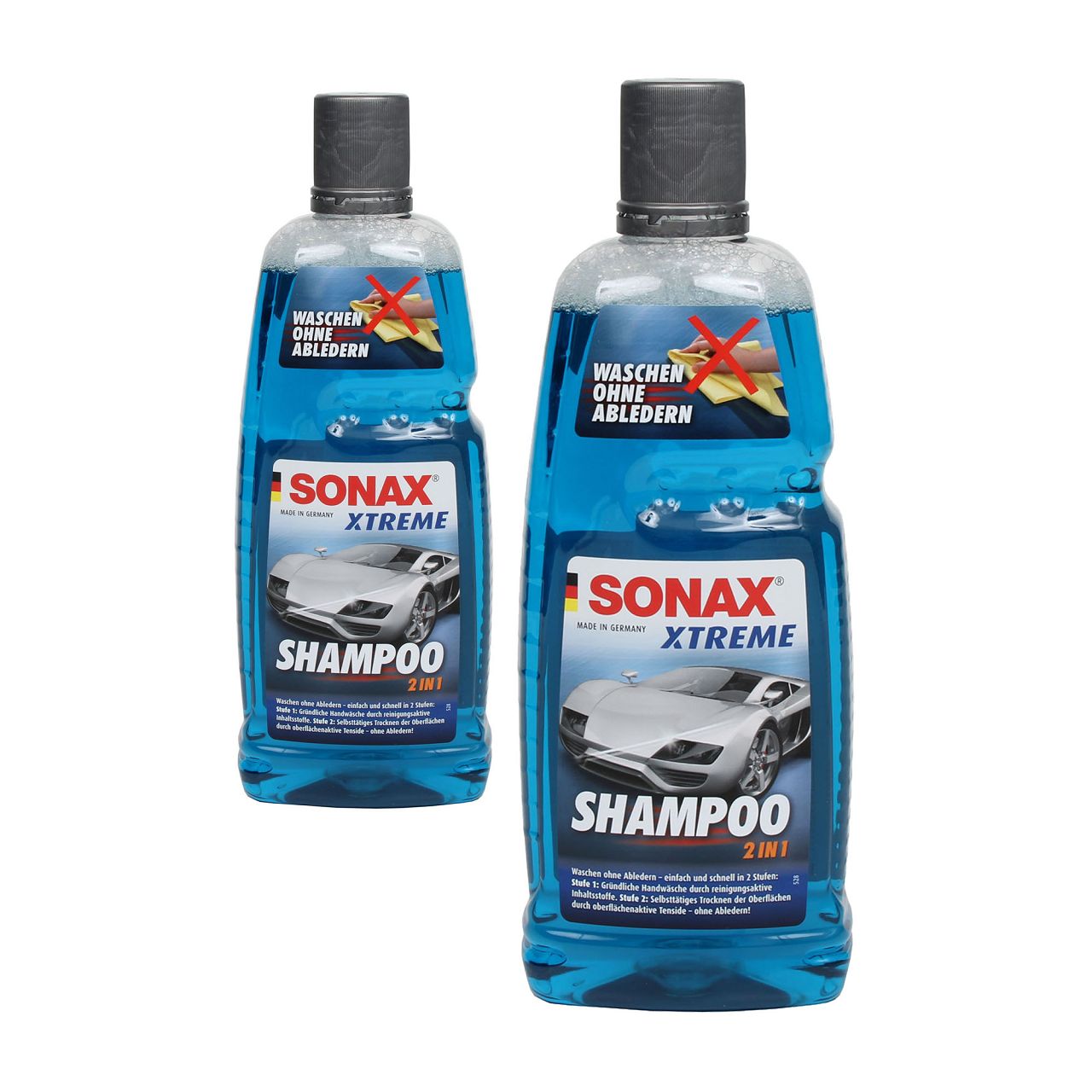 SONAX 215300 Xtreme Shampoo 2 in 1 ohne Abledern Autoshampoo 2L 2 Liter