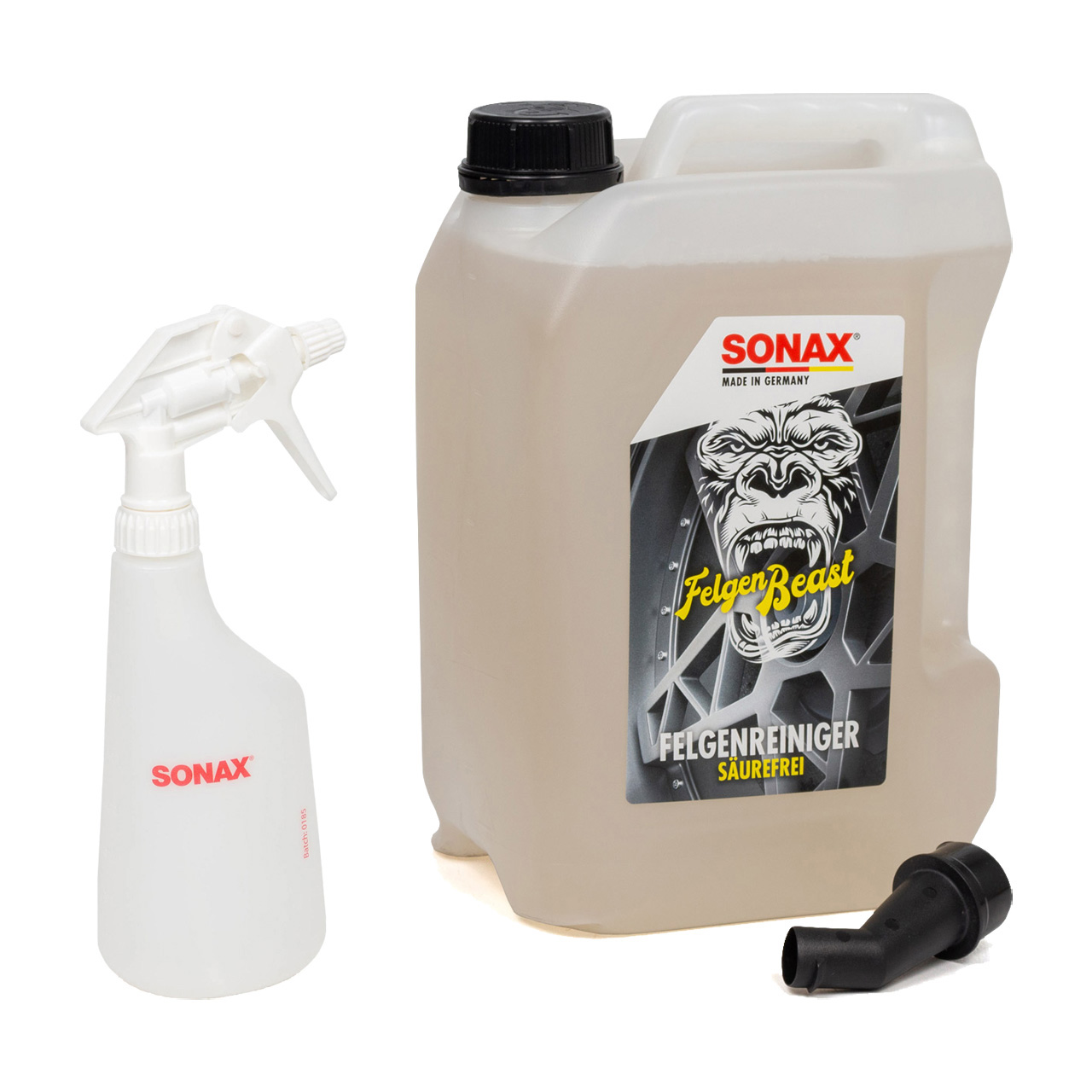 SONAX FelgenBeast säurefreier Felgenreiniger Felgen Reiniger 5 Liter + Sprühboy