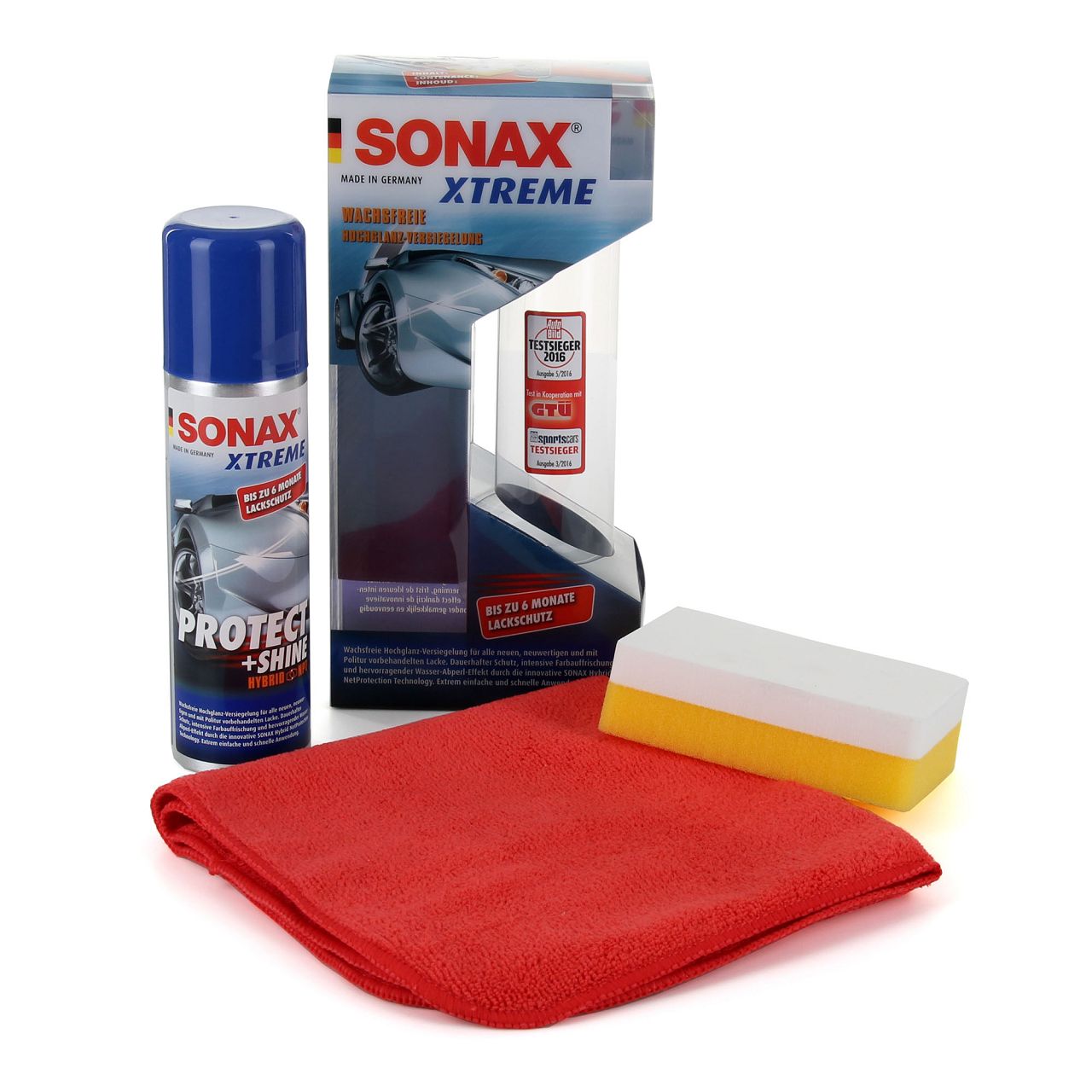 SONAX Xtreme Protect+Shine Hybrid NPT 1x210ml + Microfasertuch + Schwamm 222100