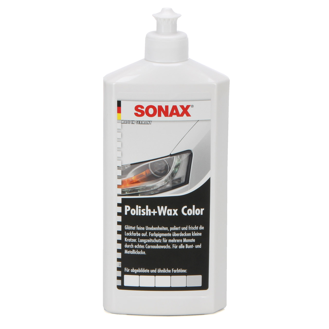 SONAX 296000 POLISH & WAX COLOR Politur & Wachs NanoPro WEISS 500ml