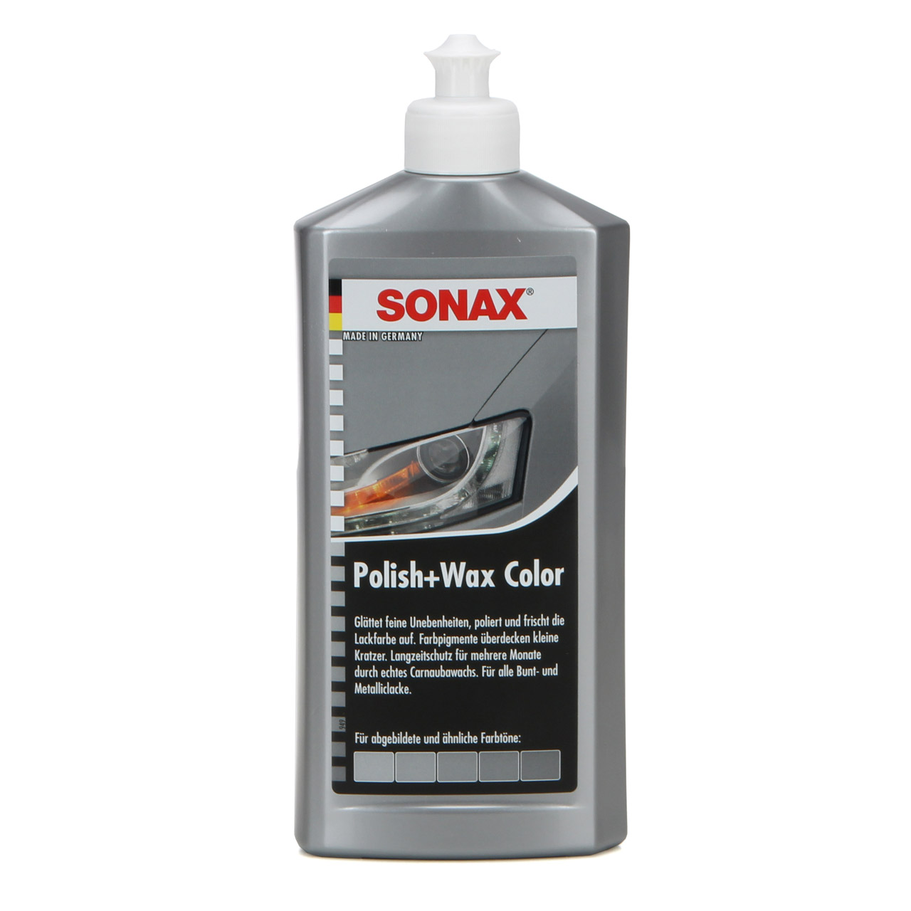 SONAX 293200 POLISH & WAX COLOR Politur & Wachs NanoPro SILBER/GRAU 500ml
